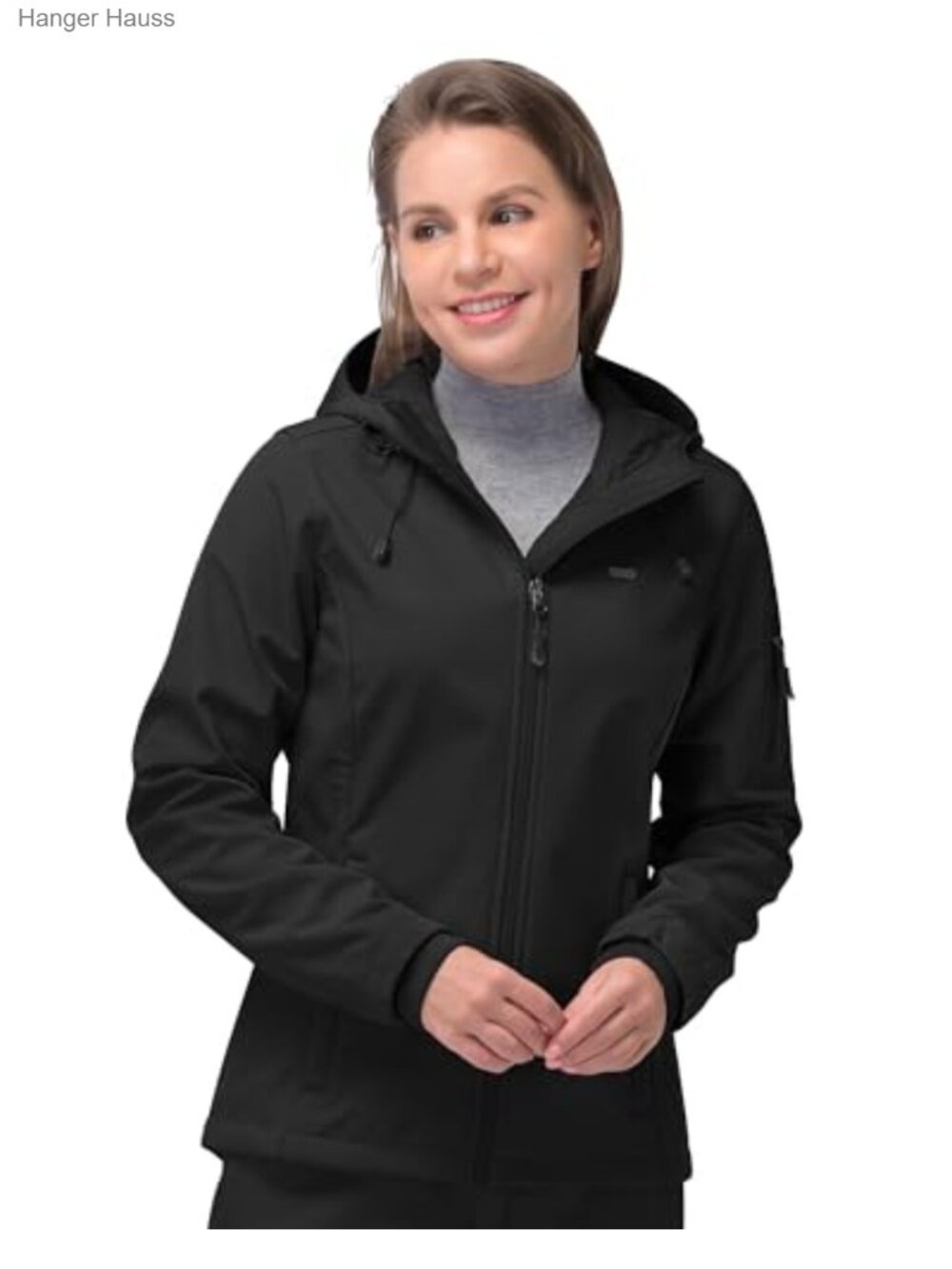Women's Softshell Jacket Waterproof Hooded Fleece Lined Insulated Rain Coat